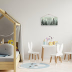 Welcome Winter Hanging Wooden Signs 12x6, Pine Tree Decor, Winter Door Decorations, Winter Door Sign, Snowflake Pine Trees Birds Home Room Office Hanging Wall Decor