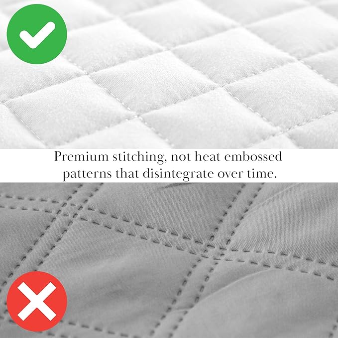 Southshore Fine Living, Inc. XL Twin Quilt Set, Microfiber Quilted Bedspread, Twin Bedding Coverlet Set with Pillow Sham, Wrinkle-Free, Stain & Pet Hair Resistant Bedding, Bright White Quilt