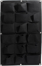 Ogrmar 18 Pockets Vertical Wall Garden Planter Plant Grow Bag for Flower Vegetable for Indoor/Outdoor (18 Pockets, Black)