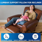 MABOZOO Memory Foam Back Support Cushion for Recliner Chair,Lumbar Support Pillow for Elderly,Extra Large Lumbar Support Pillow with Extension Straps,Navy Blue