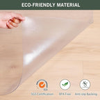 Plastic Floor Mat for Home, 8' x 10' Waterproof Area Rug for Living Room, Non-Slip Area Rug for Dining Room, Office Laundry, Non-Slip Vinyl Floor Protector Play Mat for Kids Pet (Clear)