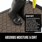 GORILLA GRIP 100% Waterproof All-Season WeatherMax Doormat US Designed Natural Rubber, Stain and Fade Resistant, Low Profile Indoor Outdoor Door Mats, Easy Clean Patio Mat, 17x29, Latte Quatrefoil