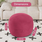 MeMoreCool Round Stuffed Pouf Ottoman Foot Rest, Floor Pouf Foot Stool with Soft Foam Chunk Filling, Small Round Ottoman Footstool Circle Footrest for Living Room