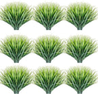 30 Bundles Artificial Grasses Outdoor UV Resistant Fake Grasses No Fade Faux Plastic Plants Garden Porch Window Box Decorating…