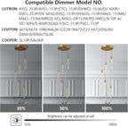 Modern Light Fixture Kitchen Island Pendant Light Dimmable LED Gold Pendant Lights Mini Crystal Pendant Lighting for Bedroom Dining Room Living Room（5-Light ）