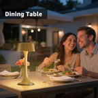 uuffoo Rechargeable Table Lamp, Outdoor Table lamp Cordless with Stepless Dimming & 3 Color Temperatures, Battery Operated Night Light for Patio, Bar, Restaurant, Home, Bedroom, Dining (Gold)