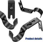 Frienda 6 Pcs Curtain Rod Brackets Adjustable Holder Wall for 1 Inch Diameter Curtain Rod General Bracket Hooks with Screws (Black)
