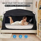 Privacy Blackout Sleep Bed Tent for Adults Kids Portable Bed Canopy Lightweight Breathable Mesh Windows Tents