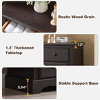 T4TREAM 7 Drawers Dresser Chests for Bedroom, Wood Vintage Chests of Drawers, Rustic Dressers Chset Organizer for Bedroom, Living Room, Hallway, Espresso