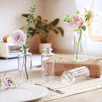 Honeydak Set of 24 Plastic Bud Vases, Vintage Decorative Mini Flower Vases Bulk for Table Centerpieces, Wedding Reception, Home Decor, Housewarming Gifts(Smooth)