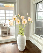 IPOPU 43.3" Poppy Flowers Artificial Flowers 6PCS Fake Silk Poppies Long Stem Artificial Flowers for Tall Vase for Wedding Party Home Decor(Champagne)