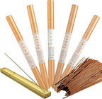 Chinese Incense Sticks Gift Set - Pack of 5 (100 Sticks) with Incense Holder, Sandalwood Incense, Osmanthus Incense, Plum Blossoms Incense, Cypress Incense, Goose Pear Insence-Sticks
