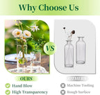 Small Glass Bud Vases for Centerpieces – Hewory 24pcs Clear Blown Single Flower Vases Bulk, Modern Mini Cylinder Vase Set for Wedding Anniversary Birthday Party Events Home Living Room Table Decor