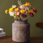 Farmhouse Vase for Home Decor, Vintage Rustic Terracotta Flower Vase Suitable for Home Decor, Living Room, Shelf, Dining Table. 7IN （Red Rust Color）