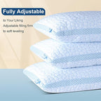 QUTOOL Enhanced Cooling Pillows for Sleeping, Shredded Memory Foam Pillows 2 Pack, Bed Pillows Queen Size Set of 2, Support Yet Soft Pillow for Side, Back Sleepers