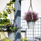 8 Pack Artificial Plants Flowers Grass Shrubs Lavender No Fade Faux Plastic Flowers Outdoor for Farmhouse Garden Porch Patio Indoor Wedding Decoration Greenery Fake Plants uv Resistant