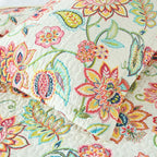 Cotton Bedspread Bedding Coverlet Quilt Sets, Reversible Vintage Branch Floral Bedspread comforters,(Vintage Floral White Pattern, King Size)