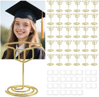 30 Pcs Picture Display,2 Inch Gold Photo Holders,Gold picture Holders for Tables,Table Number Holders，Party supplies for autumn harvest festivals, Halloween, Thanksgiving,Fall Decorations (Style 2)