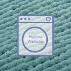 Bigacogo Chunky Knit Throw Blanket for Couch, 40x80 inches, 100% Hand Knitted with Thick Jumbo Chenille Yarn, Cozy Soft Large Rope Knot Cable Crochet Blankets for Sofa Bed Living Room, Light Teal