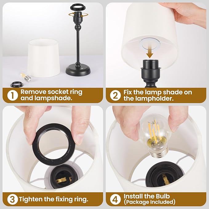 Cordless Small Table Lamp,6000mAh Rechargeable Battery Powered,LED Touch Control Dimmable Bedside Operated Night Table Top,Light for Bedroom/Home/Restaurant/Entryway/Dining/Living Room(Black-High)