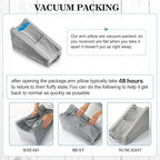 Buryeah Arm Pillow Arm Elevation Pillow with 2 Pockets, Soft Ergonomic Support Pillow for Elbow Arm Rest Wedge Pillow Broken Arm Gifts with High Density Foam for Recovery Sleeping Care(Gray)