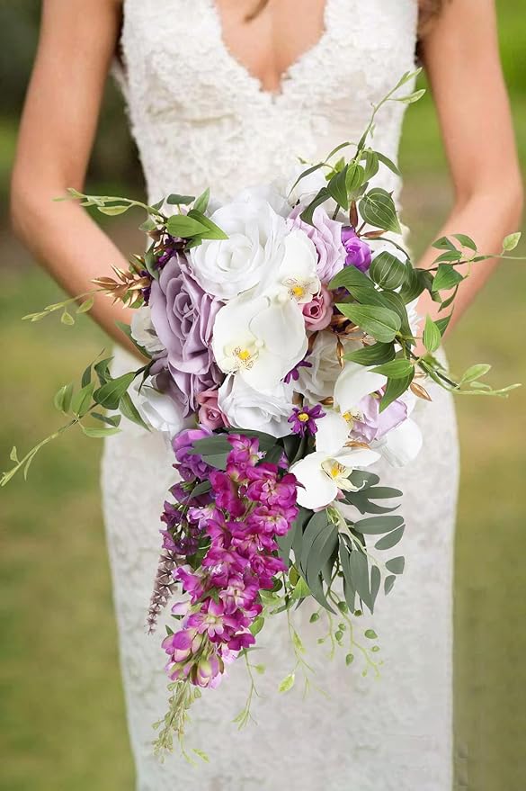 Fuschia Pink Flowers Artificial Delphinium Combo Clematis Greenery Silk Flowers 8pcs Long Stem Hot Pink Flowers for Tall Vase Artificial Snapdragon Flowers for Vases for Decoration (Fuschia)