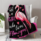 Flamingo Blanket Gifts for Girl Woman - Just A Girl Who Loves Flamingos Pink Tropical Animal Lovers Throw for Kids Teen Adults Soft Cozy Couch Decor Birthday Christmas Lightweight Blanket 50"x60"