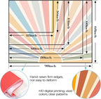 Kanuyee Boho Burning Sun Tapestry Wall Hanging, Retro 70s Abstract Vintage Geometric Rainbow Sunrise Tapestries for Bedroom Living Room Backdrop 60×80 inch