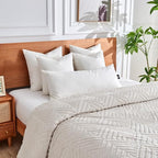 Feathers Down Pillow Insert 14x36, 100% Organic Cotton Shell, Large Lumbar Pillow Insert, Decorative Throw Pillow for Living Room Sofa, Couch, or Bed (White)