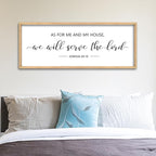 ZZJJHYWGQ As For Me And My House We Will Serve The Lord Wall Decor Art 32" x 12" Large Bible Verse Sign for Bedroom Christian Wood Framed Wall Hanging (Wood)