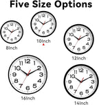Wall Clock 10 Inch Silent Non-Ticking Modern Clock Battery Operated Classic Simple Minimalist Analog Decorative for Kitchen, Living Room,Office, Bedroom, Bathroom (Black)