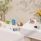 Picture Frame, 3 Pack 4x6 Acrylic Magnetic Photo Frame, Clear Double Sided Free Standing Lucite Frameless with 20% Thicker Block, Transparent Tabletop Display for Gift