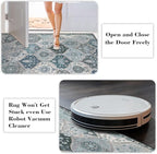 Lahome Moroccan Trellis Round Area Rugs, Washable Small Round Rug 3ft Non-Slip, Soft Vintage Ultra-Thin Circle Carpet for Bedroom Entryway Kitchen Laundry Bathroom, Blue