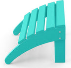 WestinTrends Outdoor Ottoman, Patio Adirondack Ottoman Foot Rest, All Weather Poly Lumber Folding Foot Stool for Adirondack Chair, Widely Used for Outside Porch Pool Lawn Backyard, Turquoise