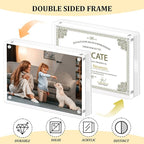 Magnetic Double Sided Clear Acrylic Picture Frame, 5 x 7 Inches，27 MM Thick for Desktop Display(Pack of 3)
