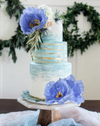 IPOPU 43.3" Poppy Flowers Artificial Flowers 6PCS Fake Silk Poppies Long Stem Artificial Flowers for Tall Vase for Wedding Party Home Decor(Royal Blue)