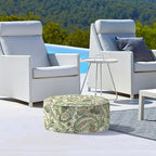 LVTXIII Inflatable Stool Ottoman Footrest with Handle, Decorative Fade-Resistant Foot Stool, Indoor or Outdoor Pouf for Home Garden and Camping Use, 21x21x9, Faylinn Shadow Paisley