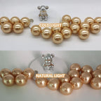 200PCS Light Brown Faux Pearls Beads for Centerpiece Vases, Vase Filler Faux Pearls, No Holes Filler Beads for Party Anniversary Birthday Wedding Table Decor, 10/14/20/30mm