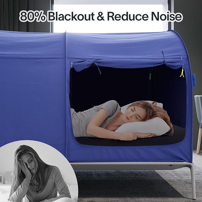 LEEDOR Bed Tent Dream Tents Bed Canopy Shelter Cabin Indoor Privacy Warm Breathable Pop Up Twin/Full/Queen for Kids and Adult Patent Pending(Mattress Not Included)