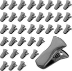 35 Pack Mini Metal Alligator Clips for Crafts Non-Slip Silicone-Coated Retro DIY Badge Small Clips(Charcoal Black)