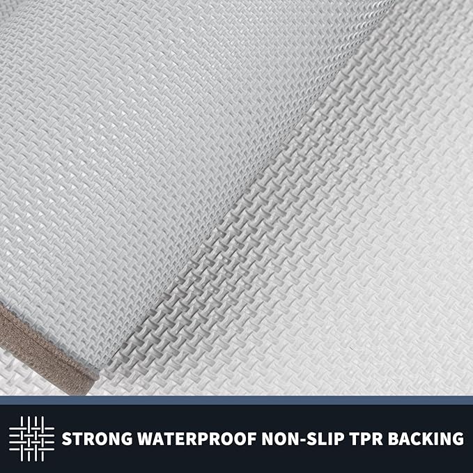 PURRUGS Dirt Trapping Door Mat 24" x 36", Non-Slip/Skid Machine Washable Entryway Rug, Shoes Scraper, Area Rug, Super Absorbent Welcome Mat for Muddy Wet Shoes and Paws, Beige & Grayish Brown