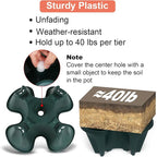 Vertical Planter 5 Tier Stackable Planters Garden Planters Strawberry Herb Flower and Vegetable Planter Indoor Outdoor Gardening Pots with Removable Wheels and Tools