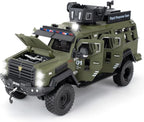 Compatible for 1:24 Saber-Toothed Tiger Alloy Armored Car Model, Collectible Diecast Armoured Explosive Protected Vehicle Toy, Pull Back Toy Car with Sound and Light for Adult Kids (Green)