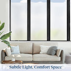 Haton Window Privacy Film Frosted Glass for Bathroom, Static Cling UV Sun Blocking Window Clings, Opaque Decorative Coverings Removable Sticker Heat Control Tint for Home Door, Pure 17.5" x 78.7"