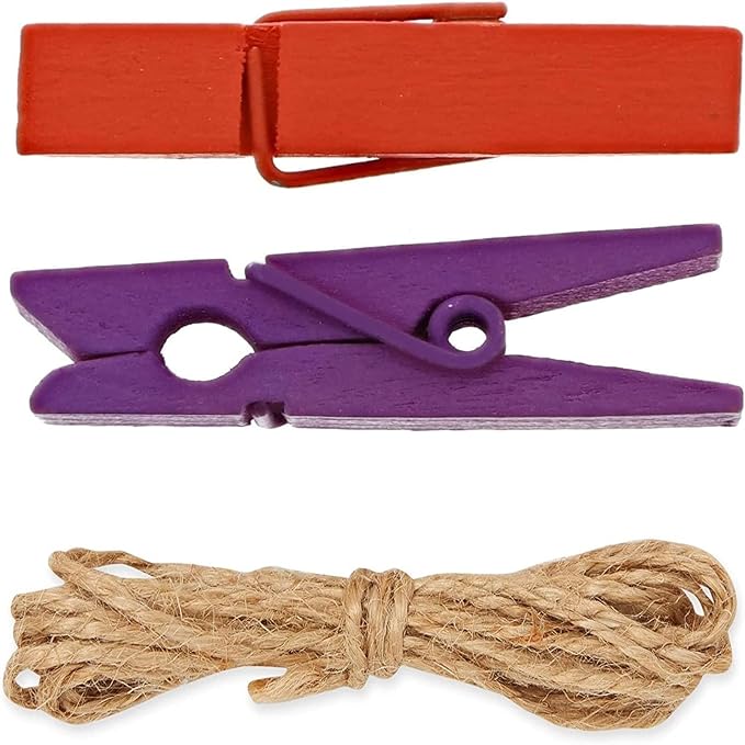 Colorful Paper Photo Frame 30 Pcs DIY Creative Retro Kraft Paper Polaroid Films Hanging Album Frame with Mini Clips and Hemp Ropes for Home Dorm Office 6 inch 10 Colors