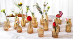 20 Pcs Amber Gold Glass Bud Vases- Set Amber Gold Small Vases for Flowers, Vintage Flower Cute Glass in Bulk for Centerpieces Rustic Decorative Wedding Table Home