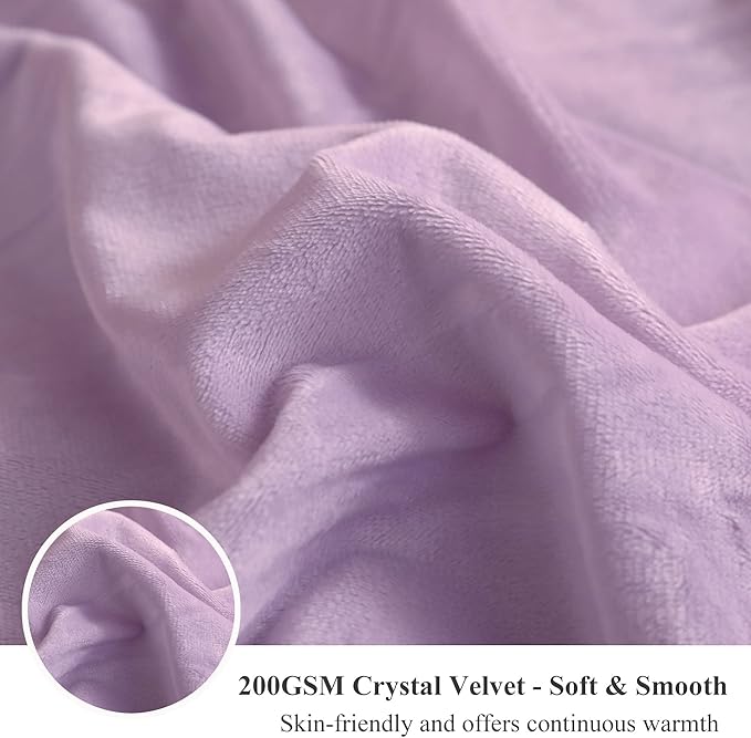 XeGe Luxury Faux Fur Bed Blanket, Soft 60x90 Lavender Fluffy Throw, Shaggy Plush Decorative Couch Blanket, Cute Furry Fuzzy Throw for Bed Bedroom Living Room Light Purple, 60x90