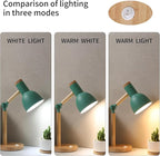Table Lamp,Wooden Adjustable Tri-Color Desk & Bedside Lamp for Office, Living Room, Bedroom & Kids Room (Green)