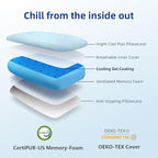 inight Cooling Pillow, Cooling Gel Memory Foam Pillows, Cooling Pillow for Hot Sleepers, Back Sleepers & Side Sleepers Pillow, Bed Pillows for Sleeping, Oeko-TEX & CertiPUR-US, Standard Size