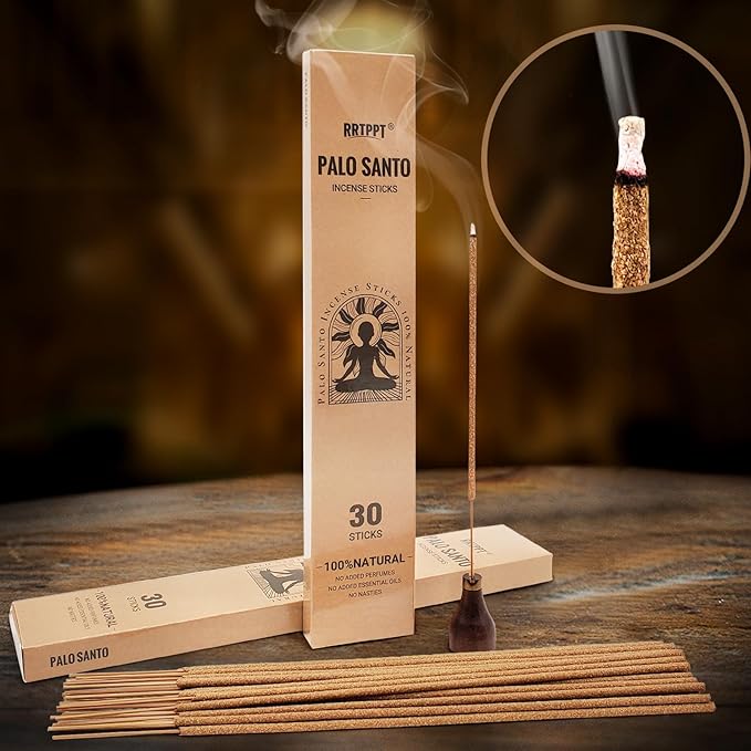 Palo Santo Incense Sticks, 100% Natural sustainably harvested Peruvian Palo Santo, Suitable for Meditation, Relaxation, and Spiritual Purification. (60 Palo Santo Sticks)